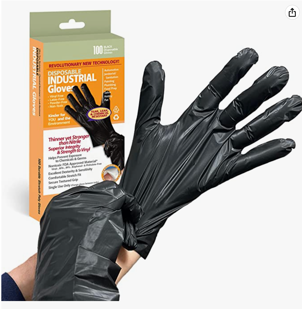 Disposable nitrile powder free heavy duty gloves for general handling